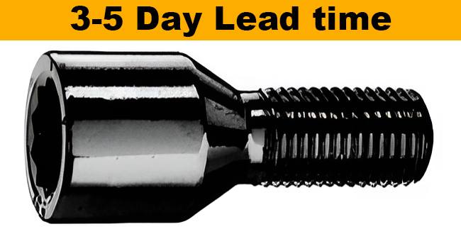 M12x1.5, 26mm Thread, 20mm OD, Black Tuner Bolt (Bimecc)
