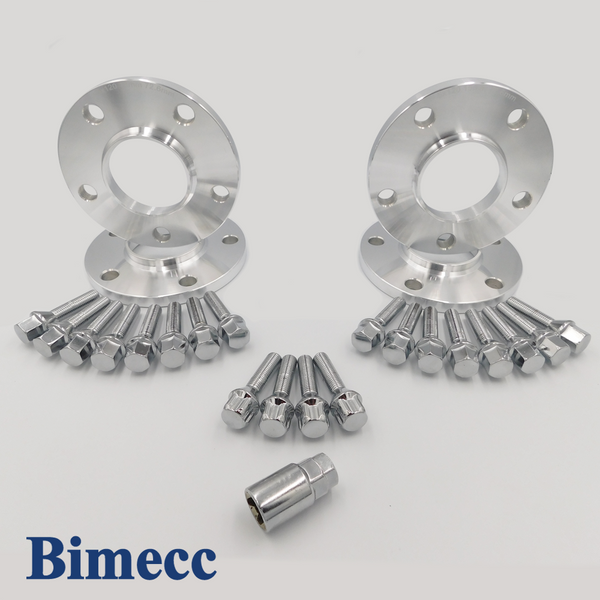 Bimecc silver hub-centric wheel spacer kit.