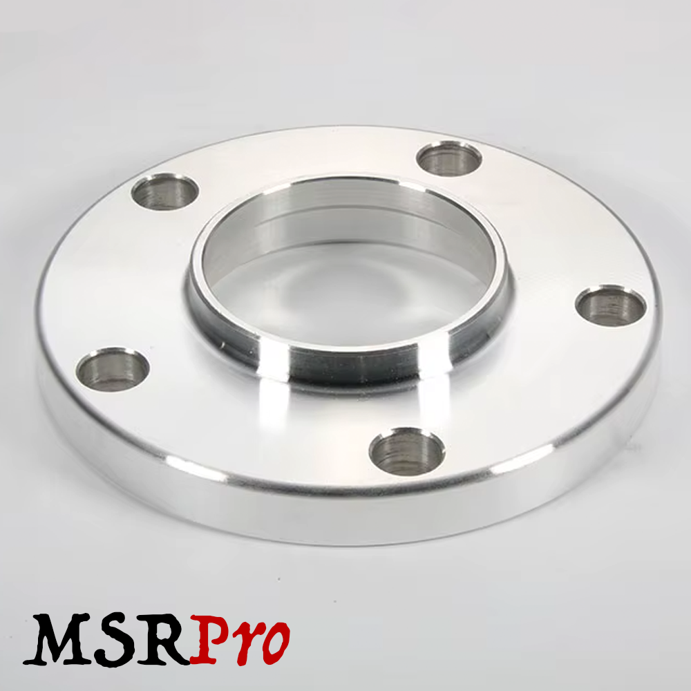 Silver hub-centric wheel spacer with MSRPro logo.