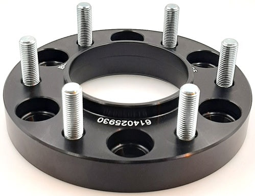 Bimecc black anodised bolt on wheel spacer with studs.