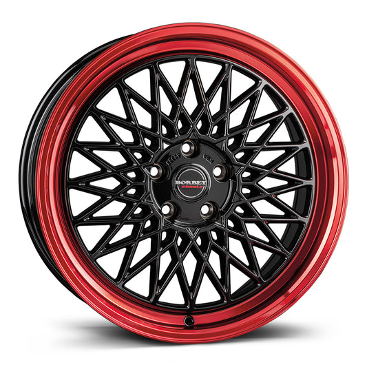 Borbet B Black Rim Red Alloy Wheel