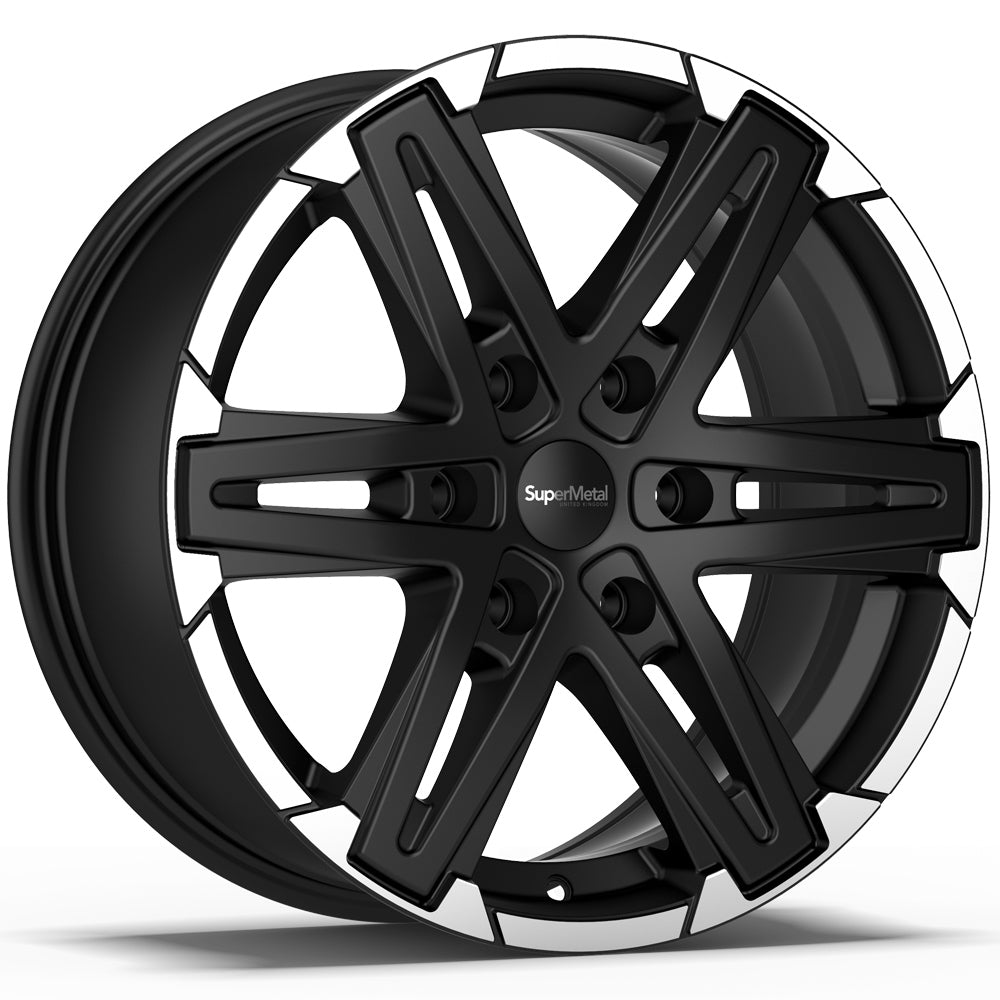 SuperMetal Compass Matt Black Rim Polish Alloy Wheel