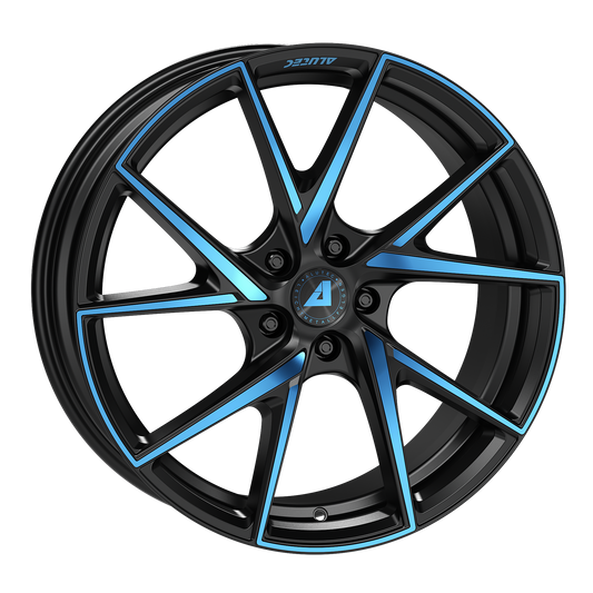 Alutec ADX.01 Racing Black Front Polished Blue Alloy Wheel
