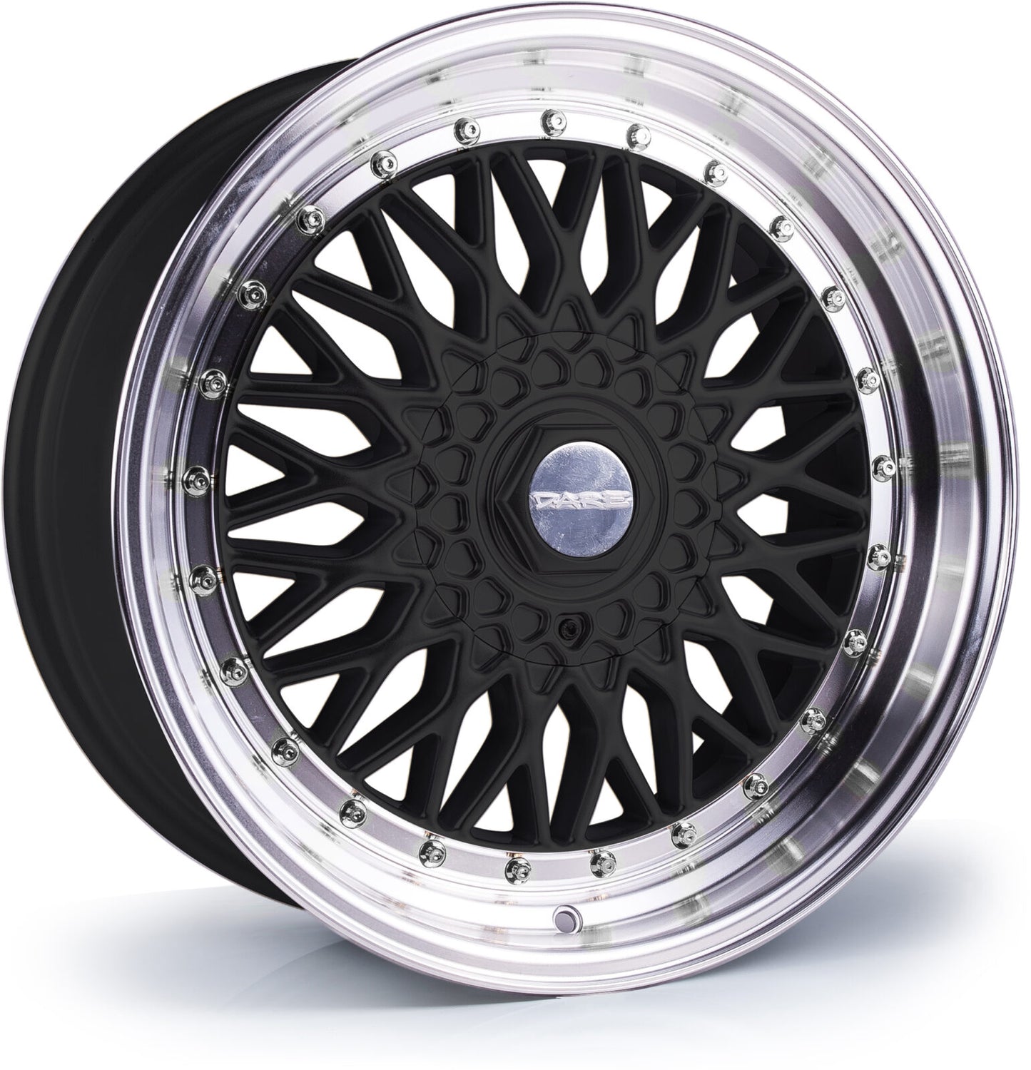 Dare DRRS Gloss Black Polished Chrome Rivets Alloy Wheel