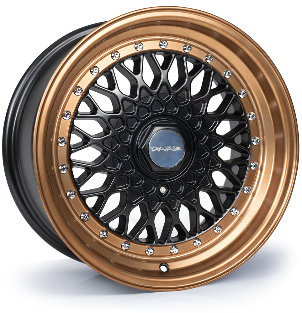 Dare DRRS Matt Black Bronze Chrome Rivets Alloy Wheel