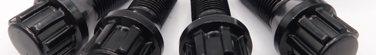 Black anodised locking wheel bolt banner