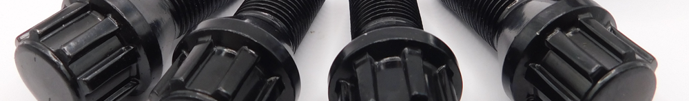 Black anodised locking wheel bolt banner