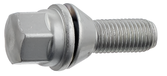 M12x1.5, 60° Taper, 17mm Hex Silver Wheel Bolt (Bimecc)