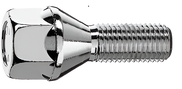 M12x1.5, 60° Taper, 19mm Hex Chrome Wheel Bolt (Bimecc)