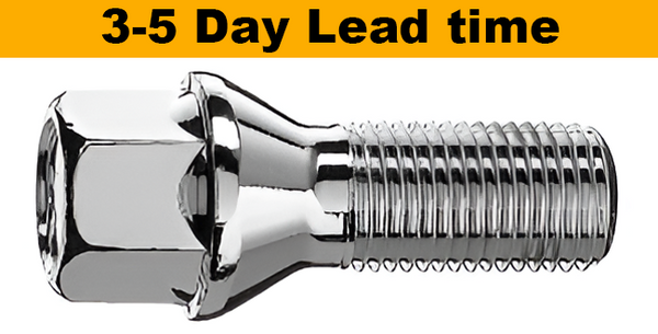 M14x1.25, 60° Taper, 17mm Hex Chrome Wheel Bolt (Bimecc)