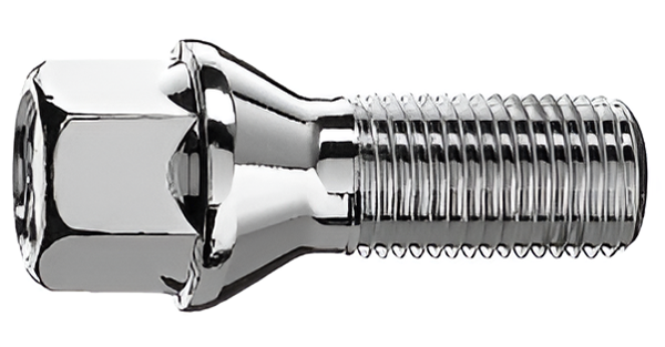 M14x1.25, 60° Taper, 17mm Hex Chrome Wheel Bolt (Bimecc)