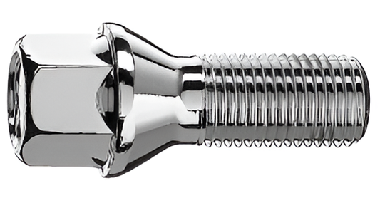 M14x1.25, 60° Taper, 17mm Hex Chrome Wheel Bolt (Bimecc)