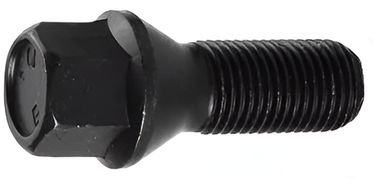 M14x1.5, 60° Taper, 17mm Hex Black Wheel Bolt (Bimecc)