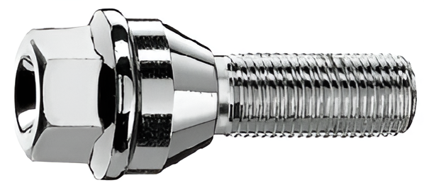 M14x1.5, 60° Taper With Mobile Washer, 19mm Hex Chrome Wheel Bolt (Bimecc)