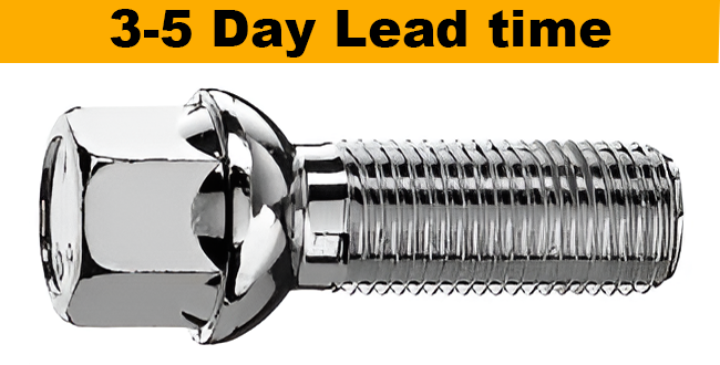 M14x1.25, R14, 17mm Hex Chrome Wheel Bolt (Bimecc)