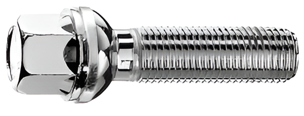M14x1.5, R14 With Mobile Washer, 17mm Hex Chrome Wheel Bolt (Bimecc)