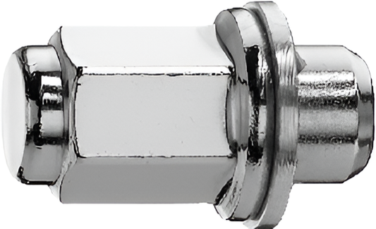 M14x1.5, Flat Seat, 47mm Thread, 22mm Hex Chrome Closed Wheel Nut (Bimecc)