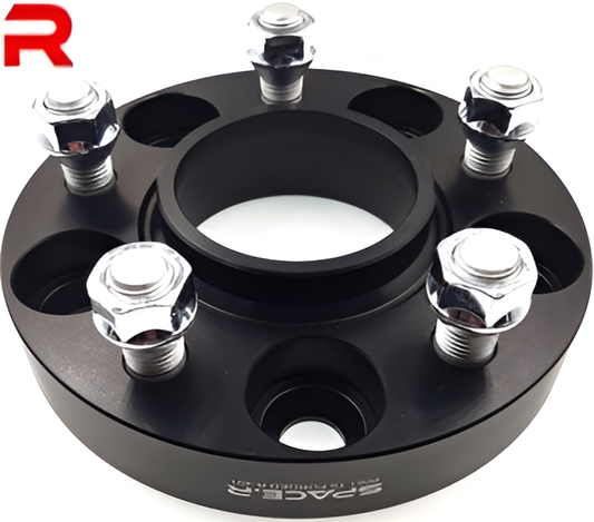 5x120, 72.6 CB, 25mm Thick Black Bolt On Wheel Spacer (SPACE-R) - Land Rover