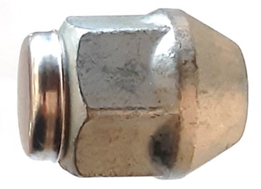 M12x1.5, 60° Taper, 30mm Thread, 21mm Hex Silver Closed Wheel Nut (Bimecc)