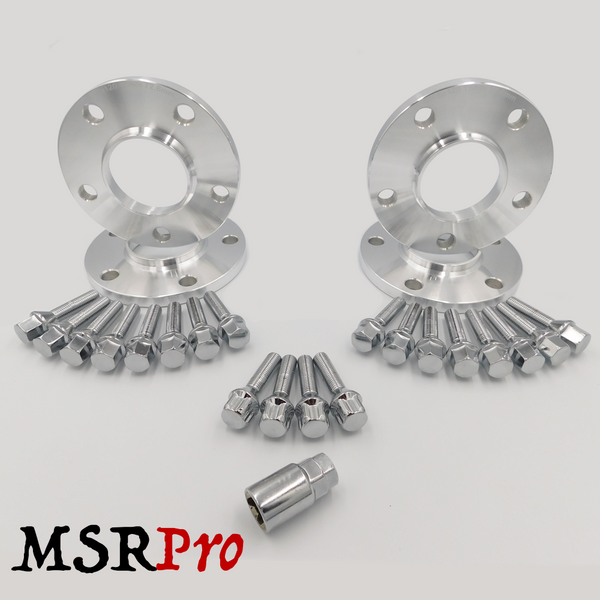 5x120-72.6-CB-15mm-Thick-Silver-Wheel-Spacer-Kit-MSRPro-M12x1.5-60°-Taper-42-40