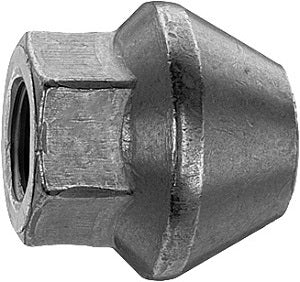 M12x1.5, 60° Taper, 26mm Thread, 19mm Hex Silver Open Wheel Nut (Bimecc)