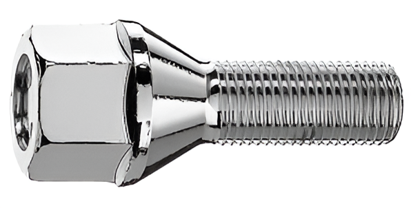 M12x1.25, 60° Taper, 19mm Hex Chrome Wheel Bolt (Bimecc)