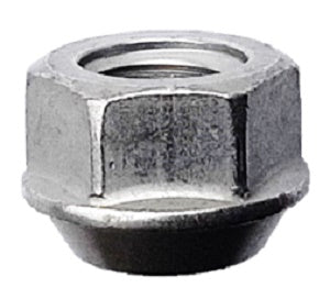 M14x1.5, 60° Taper, 17mm Thread, 22mm Hex Silver Open Wheel Nut (Bimecc)