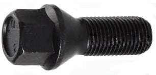 M14x1.25, 60° Taper, 17mm Hex Black Wheel Bolt (Bimecc)