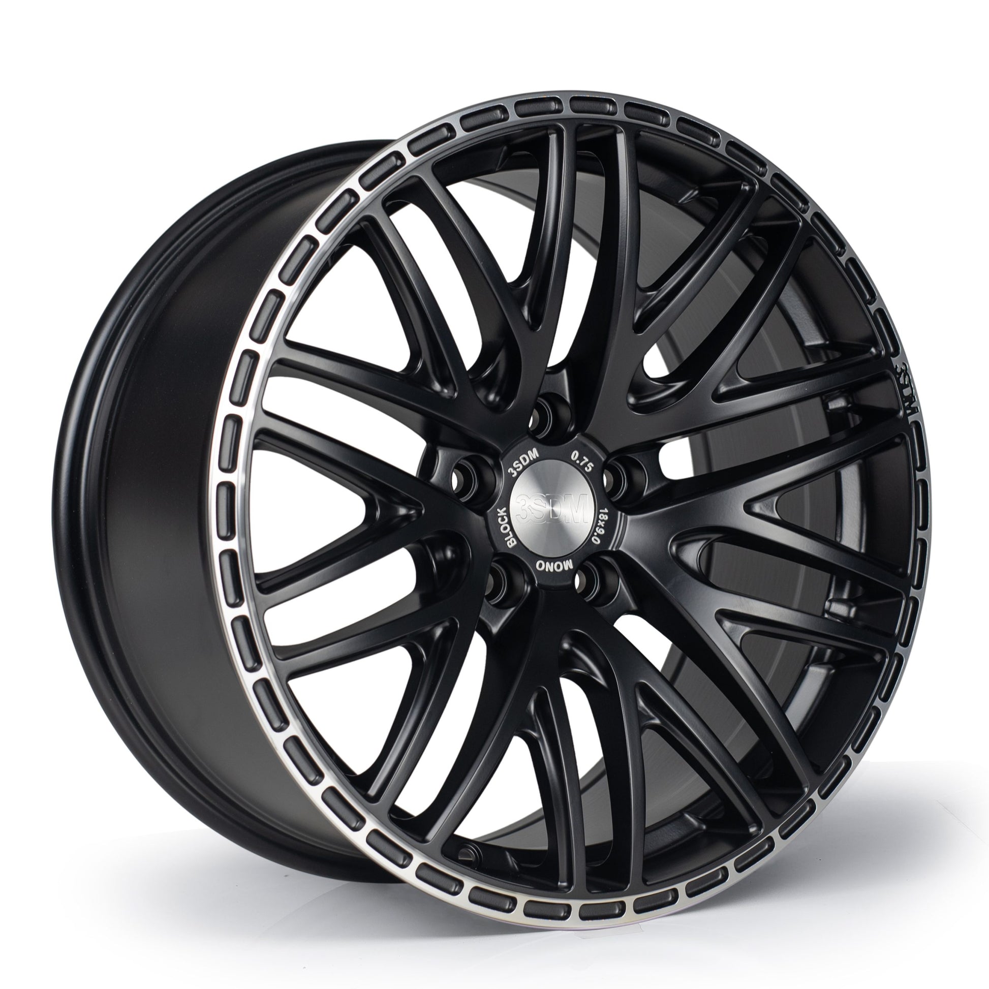 3SDM 0.75 Matt Black Machined Lip Alloy Wheel