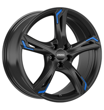 Ronal R62 Jet Black Blue Alloy Wheel