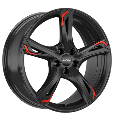 Ronal R62 Jet Black Red Alloy Wheel
