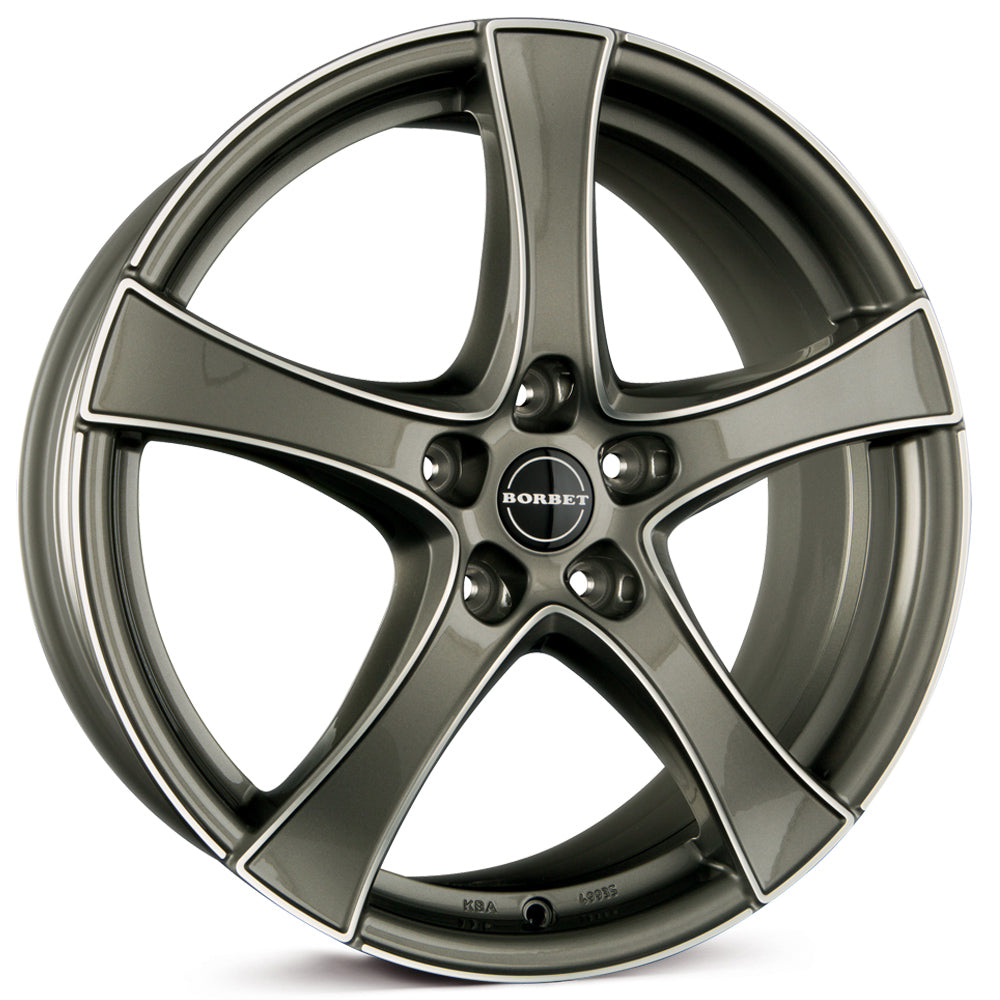 Borbet F2 Graphite Polished Alloy Wheel