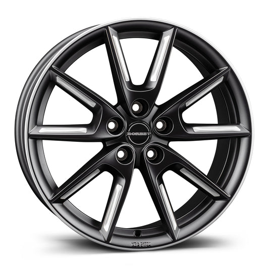Borbet LX18 Black Matt Silver Spoke Rim Alloy Wheel