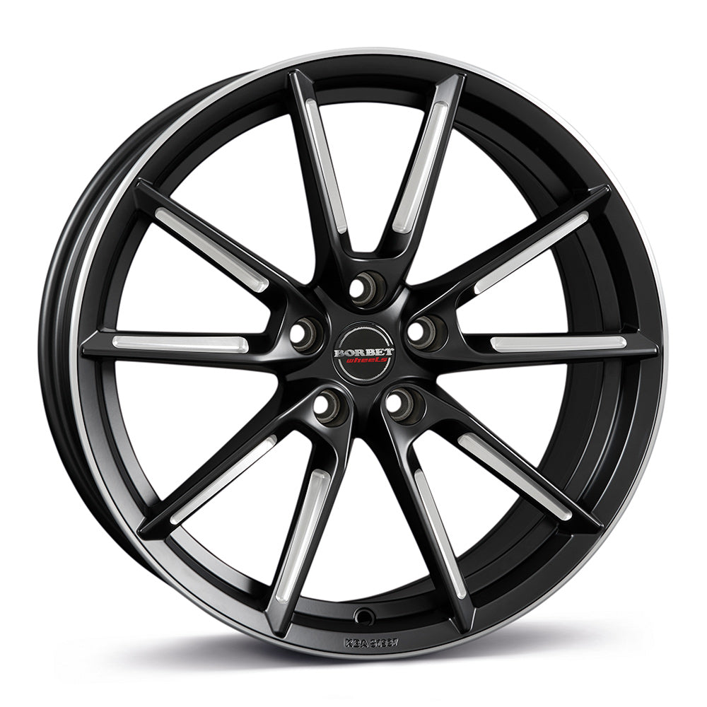 Borbet LX Black Matt Spoke Rim Polished Alloy Wheel