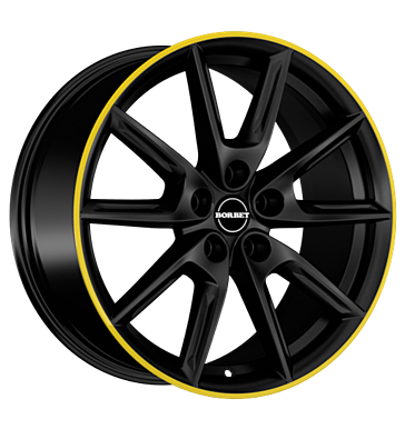 Borbet LX19 Black Matt Rim Yellow Alloy Wheel