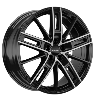 Ronal R67 Jet Black Front Diamond Cut Alloy Wheel