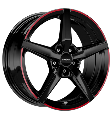 Ronal R69 MCR Jet Black Red Rim Alloy Wheel