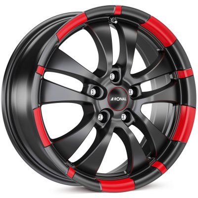 Ronal R59 MCR Jet Black Red Rim Alloy Wheel