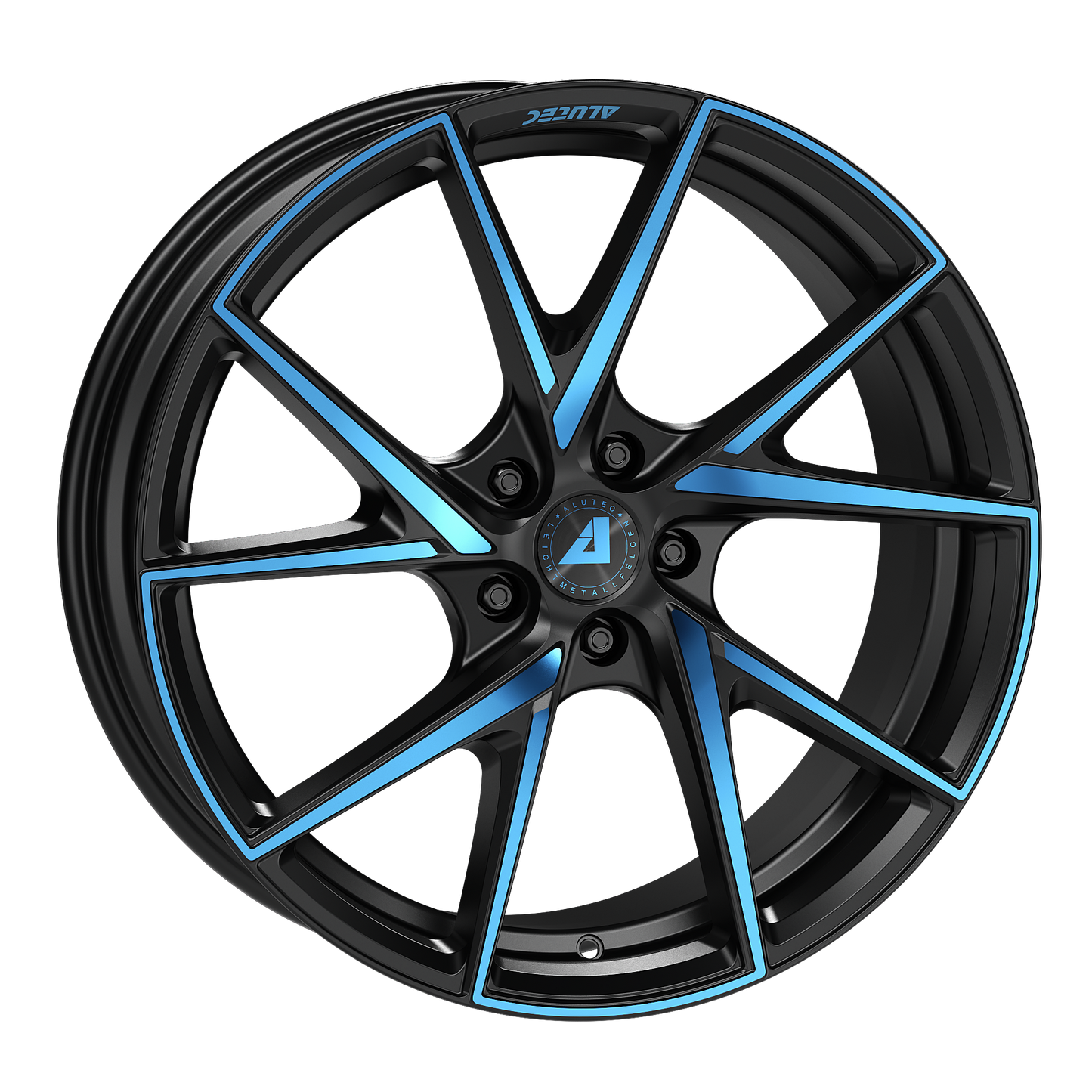 Alutec ADX.01 Racing Black Front Polished Blue Alloy Wheel
