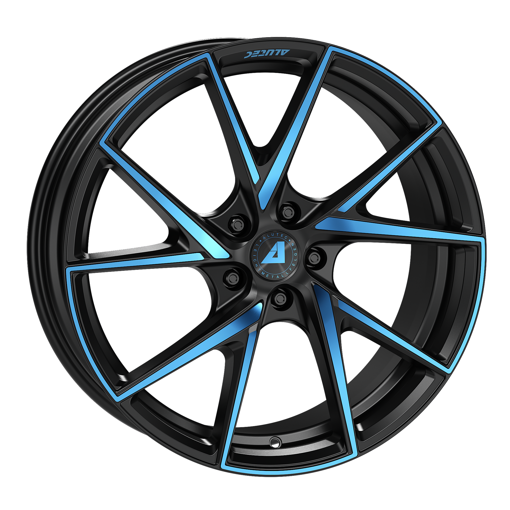 Alutec ADX.01 Racing Black Front Polished Blue Alloy Wheel