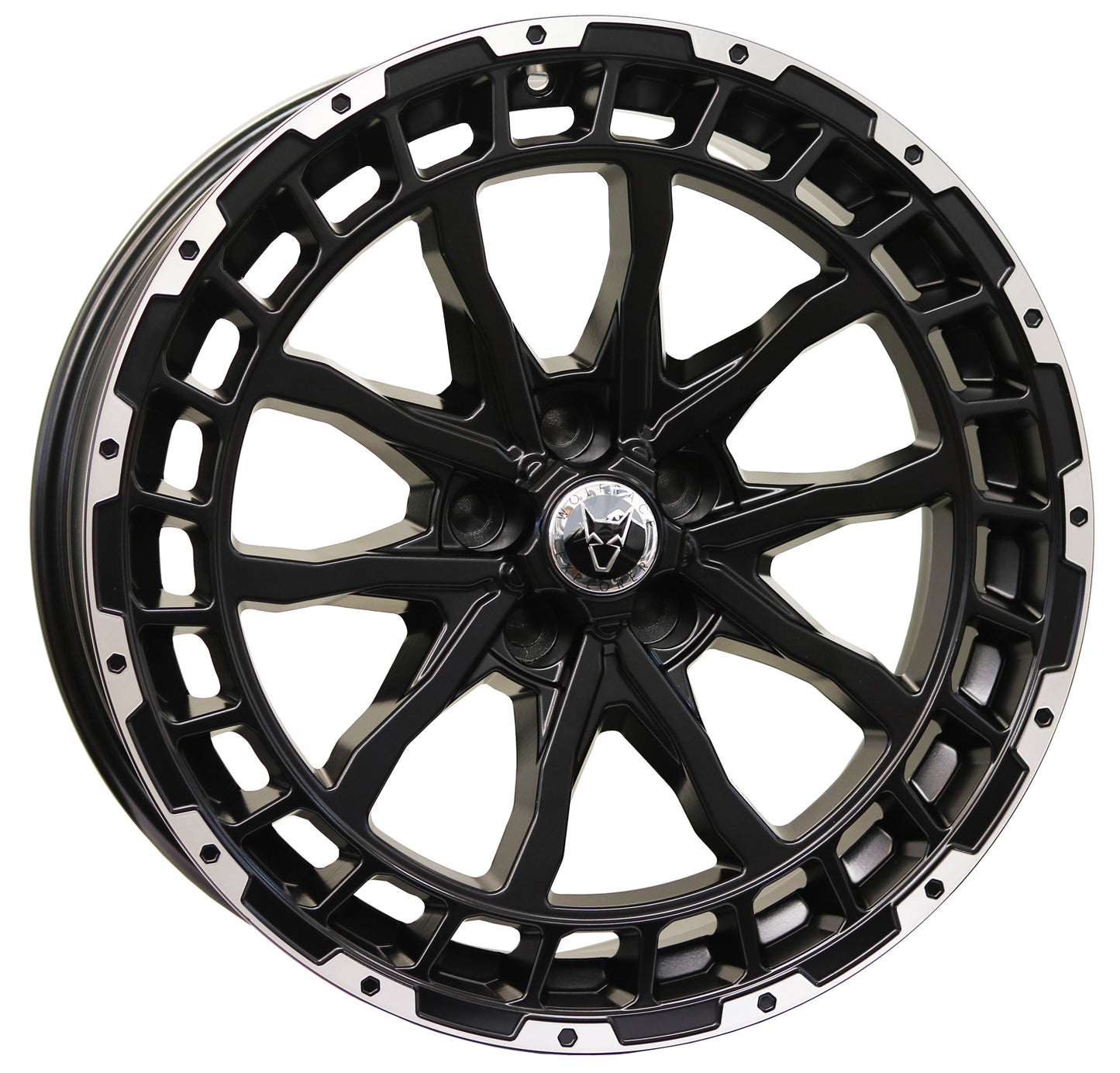 Wolfrace Explorer Wolf Matt Black Polished Alloy Wheel