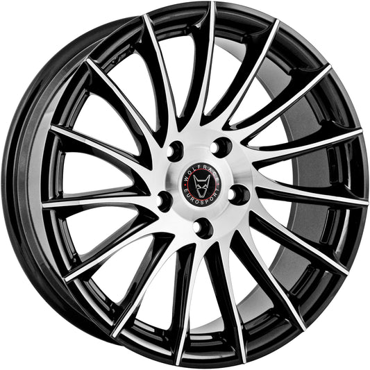 Wolfrace Eurosport Aero Gloss Black Polished Alloy Wheel