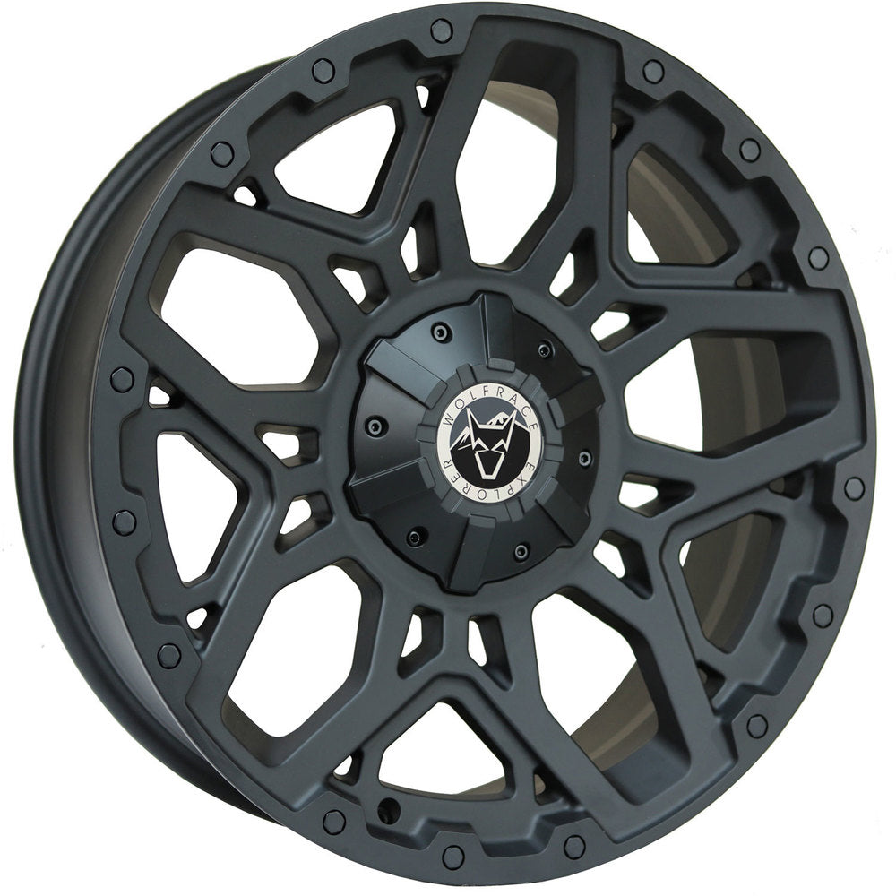 Wolfrace Explorer Sahara SC Matt Black Black Rivets Alloy Wheel